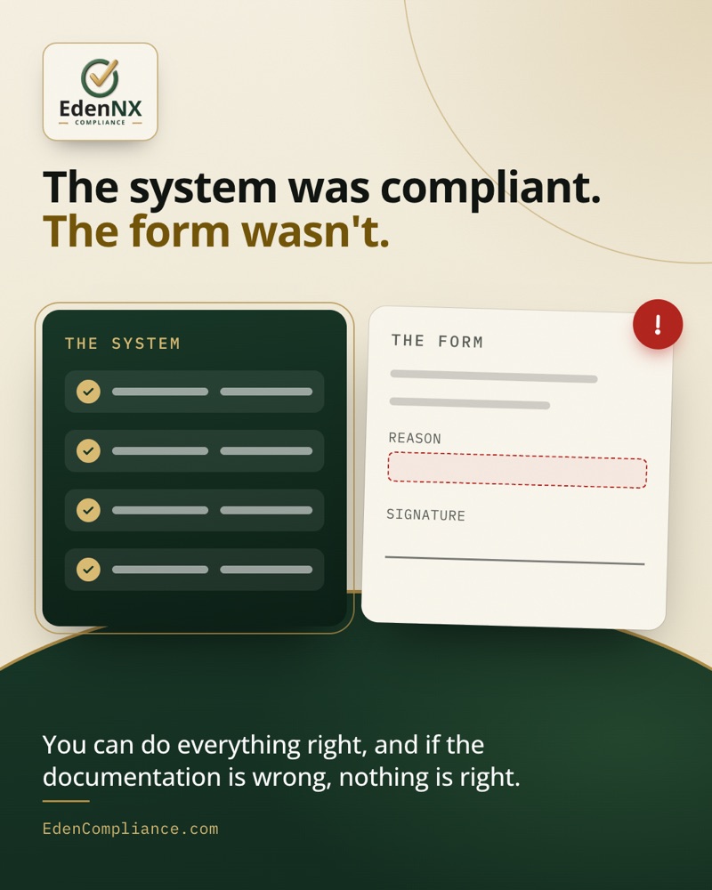 The system was compliant. The form wasn't.